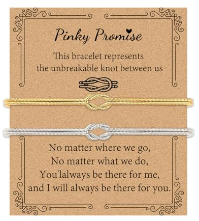 Muorruo 2 piezas de pulseras para parejas, pulsera de nudo de amor, promesa de meñique, almas gemelas, relación, pulseras de amistad, para siempre, joyería de infinito, regalos para mujeres