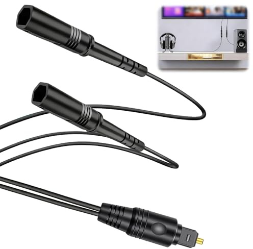 Voltvera Digitales optisches Audio-Splitterkabel, 1 in 2 Ausgänge, Toslink-Kabel, optisches Audio, numerisch, 1 in 2 Sorten, 1 Stecker, Eingang, 2 Buchsen, Ausgang für DVD-Player, HDTV, Heimkino