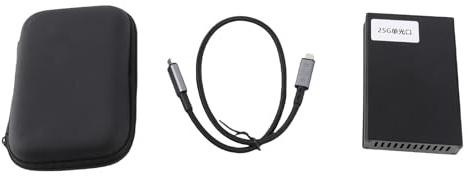Fyearfly Scheda di rete portatile 25G, interfaccia ottica USB4 SFP, Plug and Play veloce, lega di alluminio, porta singola, aumenta la connettività, installazione facile