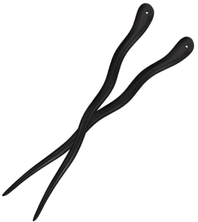 Horquilla Retro de Madera de Ébano Negro 2 Piezas para Mujer | Hechas a Mano, Delicadas y Pulidas, Uso Diario y Obsequio, Diseño Vintage Único para Peinados Elegantes
