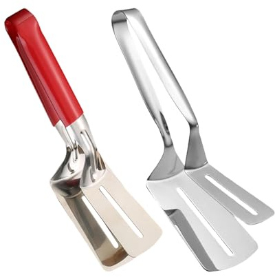 Pinza per griglia da barbecue, pala robusta antiaderente, spatola per barbecue in acciaio inox, per bistecca, pesce, hamburger, pizza, pancake, torte e cottura al forno