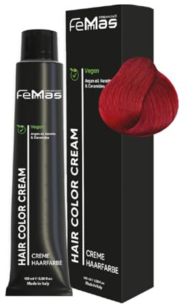 FemMas Haarfarbe Mittelblond Rot Violett 7.62 I Creme Haarfarbe mit Arganöl, Keratin & Ceramiden I Als dauerhafte Haarfärbung oder Tönung für strahlende, haltbare Farbergebnisse I 100 ml