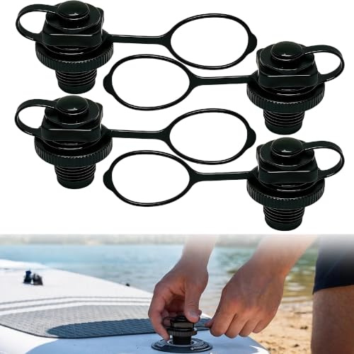 4 Pièces Valve Spirale de Gonflage, Bouchons de Valve d'air Gonflables | Fabriqué en Plastique,Bonne Étanchéité,Solide et Durable,Facile à Installer,Adaptés aux Bateaux Gonflables