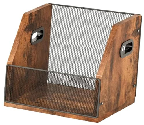 Perfeclan Rangement pour disques vinyles, Caisse de Rangement Robuste en Bois pour BD, Magazines, journaux, Restaurant ou Bureau.