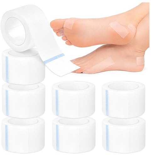 HALUTO 8 Rolle Selbsthaftender Fußpflaster Pflasterrolle - Pflaster Wasserfest, Pflaster Set für Erwachsene, Sportler, Heimwerker - Elastisch, Atmungsaktiv, Hypoallergen, Latexfrei, 2,5 cm x 4,5 m