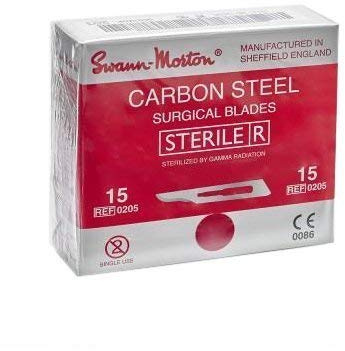 Carbon Sterile Surgical Blades No.15 Pack of 100 (Ideal for Hijama/Cupping) …