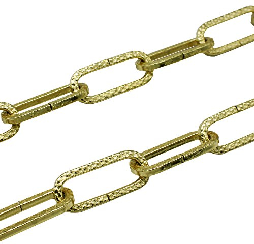 1,5m Eisenkette Gold gehämmert ø 3mm strukturiert Kette Ringkette Leuchtenkette Tragkraft 5 kg