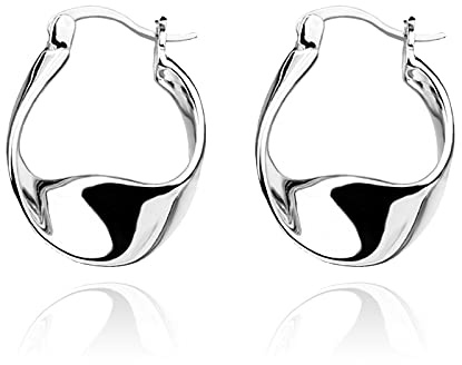 925 Sterling Silver Earrings Silver Hoop Earrings for Women Small Huggie Hoops, Lightweight Chunky Hoops, Hypoallergenic Nickel-Free Elegant Everyday Jewelry, Dainty Silver Earrings for Gifts