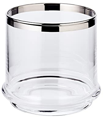 EDZARD Glasburk Lia (höjd 12 cm, diameter 14 cm), munblåst kristallglas med platinakant för godis, kakor