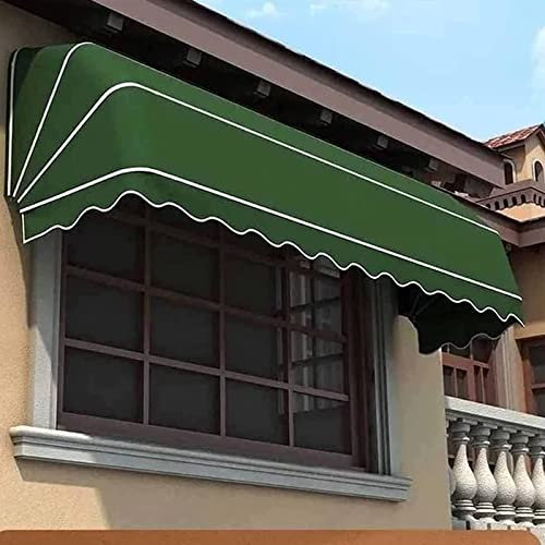 Französisch Gebogen Einziehbar Markise Draussen Garten Fenster Und Türen Teleskopisch überdachung Uv Schutz Für Geschäfte Privatgelände Clubs Luxus Villen Terrassen(Size:150 * 60 * 60cm,Color:Grün)
