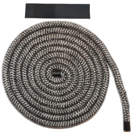 The Stove Wizard Stove Rope 10mm x 4m Black | Glass fibre cord, High-temperature resistant, For stove door seals