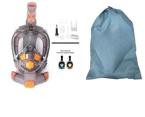 Unterwasser Wide Vision Faltbare transparente Schnorchel-Schwimmmaske, Vollgesichts-Tauchmaske for Erwachsene (Color : Diving mask Gray, Size : L/XL)