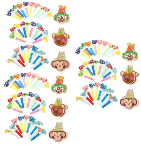 DECHOUS 90 STK Karikatur Bläst Drachen Blowout-Party Geburtstags-gebläse Blowout Party Gefälligkeiten Kinderspielzeug Geburtstag Hörner Blasen Blowouts Krachmacher Partykrachmacher Papier