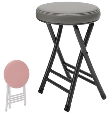 Sgabello da bar pieghevole imbottito, 50 cm, sedia da bancone con poggiapiedi, resistente, sgabello da cucina robusto, sgabello pieghevole per esterni, salvaspazio, per cucina, bar ed eventi (blu)