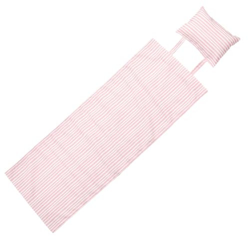 GORGECRAFT 141x43cm Sedia Da Spiaggia con Tracolla Tela Rosa Strisce Bianche di Ricambio Sedie A Sdraio Tessuto di Stoffa Sedia Pieghevole Copertura In Tela per Prendere Il Sole Giardino Cortile Patio