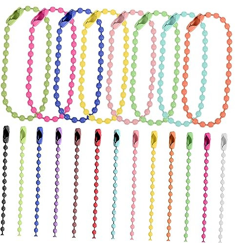 PERSELOSO 100pcs Ball Beaded Chains for DIY Craft Necklace Chains Keychain Accessories Iron Material