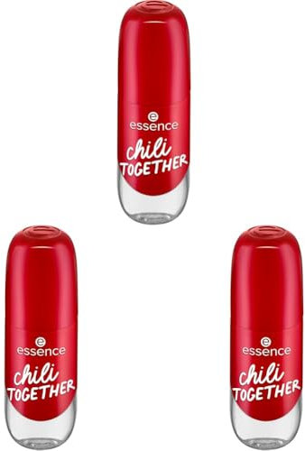 essence gel nail colour, Nagellack, Nr. 16, Rot, langanhaltend, Expressergebnis, schnelltrocknend, glänzend, farbintensiv, acetonfrei, vegan, ohne Mikroplastikpartikel, ohne Parfüm, 3er Pack (8ml)