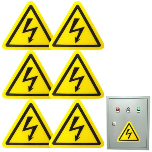 WUSJCOF 6 Elektrischen Warnschildern Aufkleber Elektrisches Gerät, hohe Spannung, Stromschlaggefahr, Nicht berühren, warnaufkleber (△ 10cm)