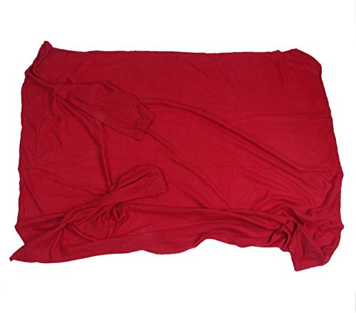 Pqahffowr Coperta confortevole in peluche spessa Snuggle con maniche rosso vino