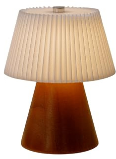 MELETĒ Pleated Shade LED Table Lamp – Battery-Operated, Warm White Light – Cordless Bedside or Desk Lamp, Decorative Lighting for Bedroom, Living Room, Dining Table – Aesthetic Gift (White)