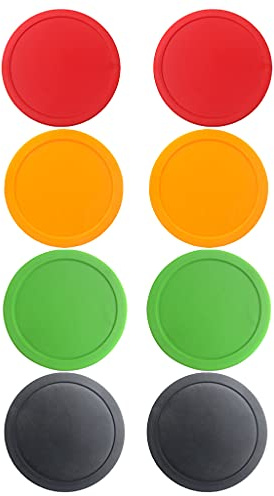 Buxuaaaa 8 delar Air Hockey Pucks underhållning bordsspel lufthockeypuckar ersättningstillbehör