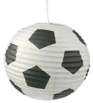 Niermann Standby Papierlampe fürs Kinderzimmer - Lampenschirm mit FUSSBALL Motiv - Pendelleuchte mit Aufhängung