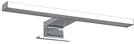 Kiamami Valentina - Lampada LED da 30 cm per Specchio Bagno | Cromata | Facile Installazione | Ideale per Specchi a Filo Muro con o Senza Telaio, Metallo