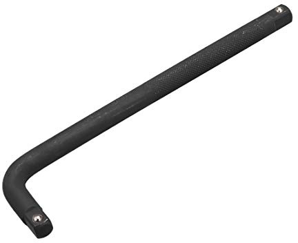 sourcing map Socket Wrench, 1/2 Drive Square End L Shape Extension Handle (350mm Long)