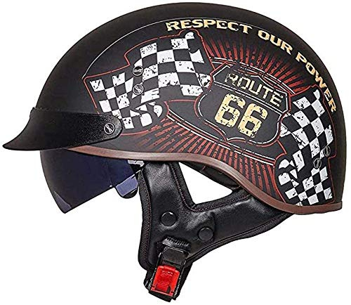 MAMAO Jet Moto Casque Bol, Open Face Classic Sun Casque Moto Jet Vintage,- ECE Homologué en pour Scooter Chopper - Casque De Moto Homme Et Femme Pilot Demi-Jet,pour Toutes Les Saisons