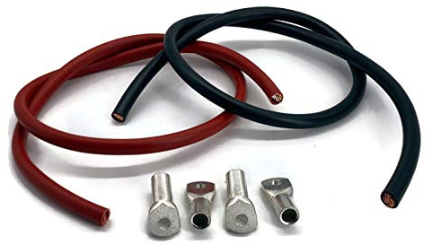 eXODA cavo batteria 1m set 50mm2 4x capocorda rosso nero alta prestazione flessibilità lavorazione durevole per molte applicazioni.
