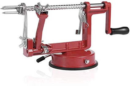 Cuchillo de fruta rápido multifunción 3 en 1, pelador y cortador de manzanas de fruta de acero inoxidable profesional enucleado con base de succión, fácil de usar