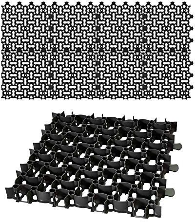 BigDean 8 Rasengitter Paddockplatte 50x50 cm Reitplatzmatten 2m² schwarz | Rasenmatten Rasenwaben Kiesgitter Parkplatzrasen extrem Robust bis 16 Tonnen belastbar