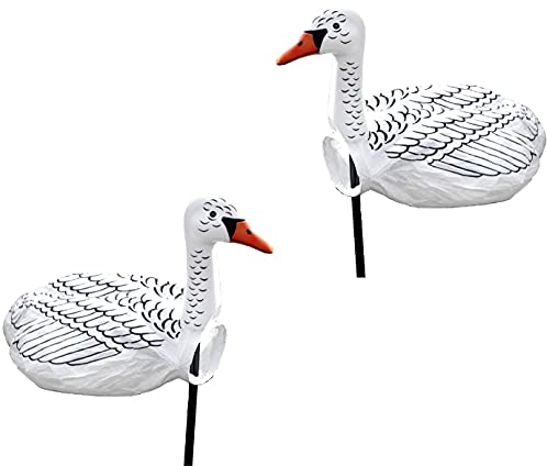 GeKi Trend 2er Set Windsack Gans Maritime Gartendeko Wetterfahnen mit Stange Windgänse Windspiele wetterfest