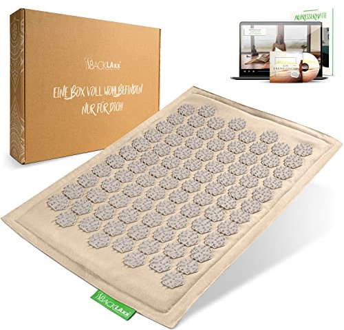 BACKLAXX® Akupressurmatte für Füße mit 2116 Nadeln, Akupressur Fußmatte | Fußreflexzonenmassage Matte mit Befestigungsband, Halbleinen & Kokosfaser, Nagelmatte & Nadelmatte für die Fussmassage