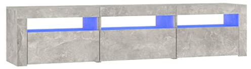 vidaXL TV-Schrank mit LED-Leuchten Betongrau 180x35x40 cm