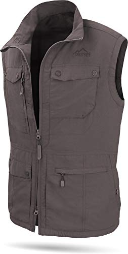 normani Herren Outdoor Weste mit atmungsaktivem Sonnenschutzmaterial 50+ (XS-5XL) Farbe Dunkel-Grau Größe XS