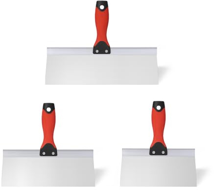 Drywall Taping Knife Stainless Steel, 3 PCS Taping Knives, 8/10/12 Premium Drywall Skimming Blades,Perfect Tool for Finishing and Patching