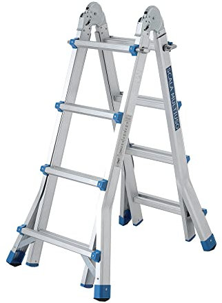 Scala telescopica in alluminio 3.98 MT Leggera 4x4 Multiuso Multifunzione Pieghevole a Libretto