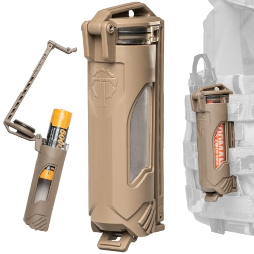 Thyrm CellVault-21 Étui de rangement pour piles rechargeables, étanche, pour batteries 21700 pour lampes de poche tactiques de qualité supérieure, fabriqué aux États-Unis (terre foncée plate)