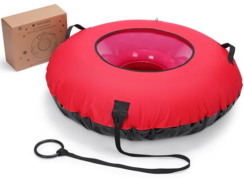 Navaris Slittino Gonfiabile da Neve Adulto - Slittini per la Neve - Slitta Adulti - Gommone - Snow Tube - a Forma di Ciambella - Accessori Vacanze Invernali - Idea Regalo Natale