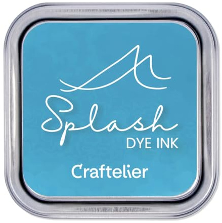 Craftelier Tintensammlung auf Wasserbasis | Metallbox mit starkem Verschluss | Acryl- oder Gummistempel und poröse Oberflächen | 21 Farben (Splash)