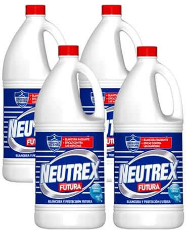 PoliChollo Neutrex Futura Lejía Concentrada 1900 ml - Pack Ahorro de 4 - Desinfectante Potente, Blanqueador Eficaz para Ropa y Limpieza del Hogar, Fórmula con Tecnología Oxígeno Activo