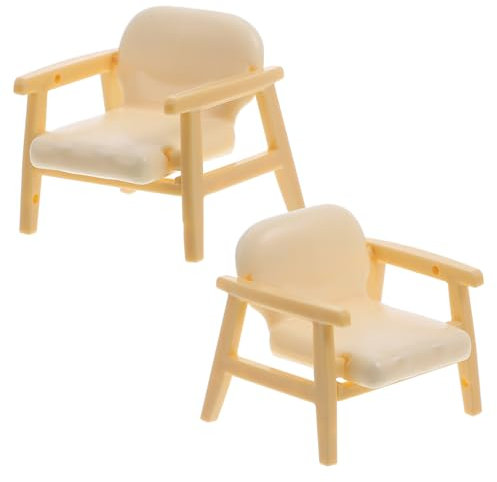 ifundom 2-teiliges Miniatur-Sofa-Sessel-Set Mini-puppenhausstühle Aus Kunststoff Dekoratives Miniatur-Sofa-zubehör Für Puppenhausmöbel