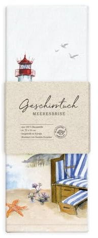 Grätz Verlag Geschirrtuch 100% Baumwolle, Geschenkidee, Küchen Accessoire, Motiv, Geschenk, Küche, Kochen, Grillen (Meeresbrise)