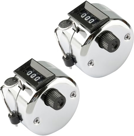 Luckious 2PCS Manual Counter,Round Counter 4-Digit Mechanical,Golf Score Counting Tool,Clicker Counter for Sports,Events and more