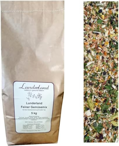 Lunderland Feiner Gemüsemix | 5 kg | Ergänzungsfuttermittel für Hunde und Katzen | Mischung aus Gemüse, Früchten und Kräutern | Getreidefreie Ergänzung zur Fleischmahlzeit