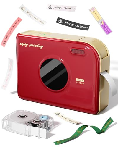 Phomemo A30 Ribbon Etikettendrucker Bluetooth Ribbon Label Printer Rot | Mini Etikettiergerät Selbstklebend mit 4 Ribbon/Etiketten für Geschenkbänder Hochzeit DIY-Handarbeiten Geburtstag