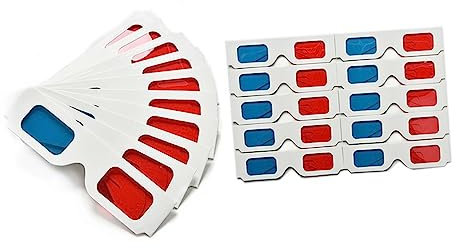 OSALADI 50pcs Paper Glasses Red-blue Stereo Eyewear for Cinema Movie Theater Viewing Movie Glasses
