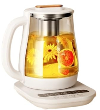 ZHXIANG Théière De Santé Entièrement Automatique En Verre Épais, Bouilloire Électrique Multifonction À Fleurs, Grande Capacité De 1,8 L Avec Filtre À Thé Amovible