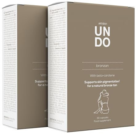Selbstbräuner – Beta Carotin, Hyaluronsäure, Lycopin, Astaxantin, Kupfer, Selen für Strahlende und Hydratisierte Haut – 60 Carotin Kapseln für 60 Tage, Undo Bronzan, Sensilab